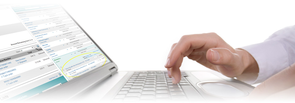 Hand interacting with control panel on a laptop